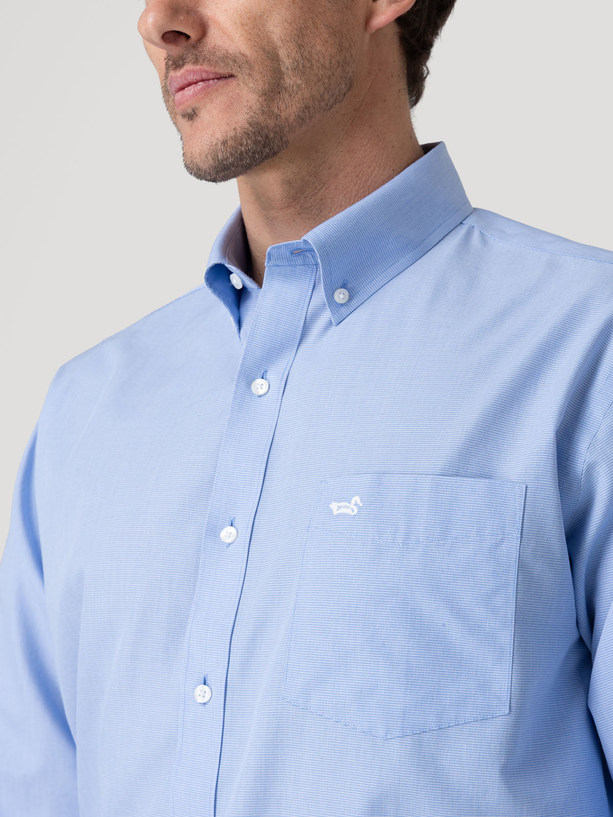Camisa Cuello Button-Down Hombre Wf Pb Azul Rockford