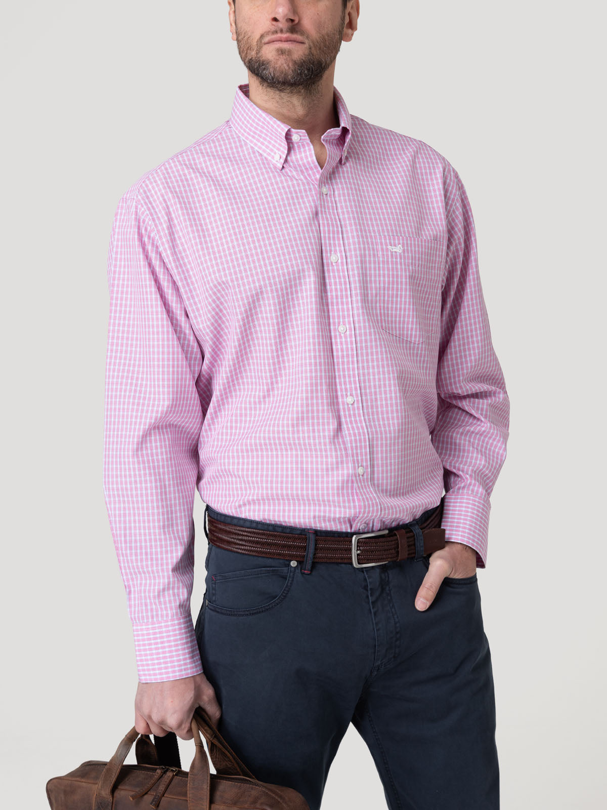 Camisa Cuello Button-Down Hombre Wf Pb Rojo Rockford