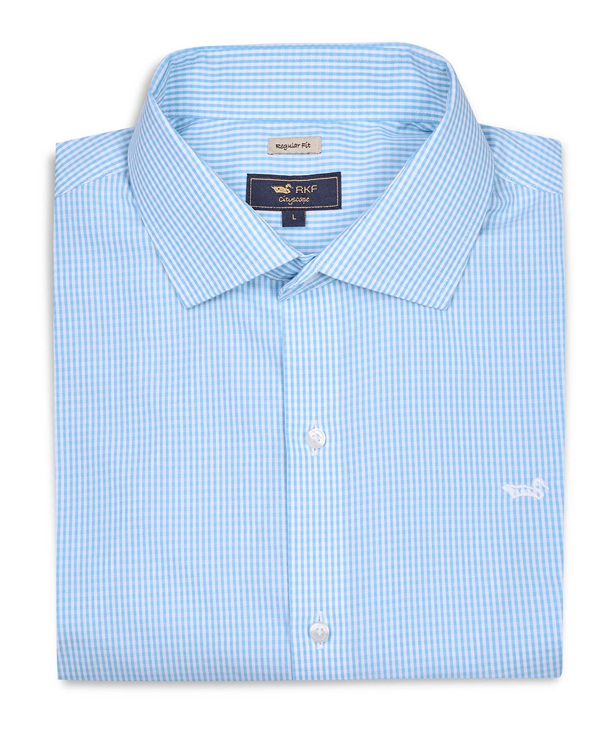 Camisa Cuello Italiano Hombre Wf Pc Azul Rockford