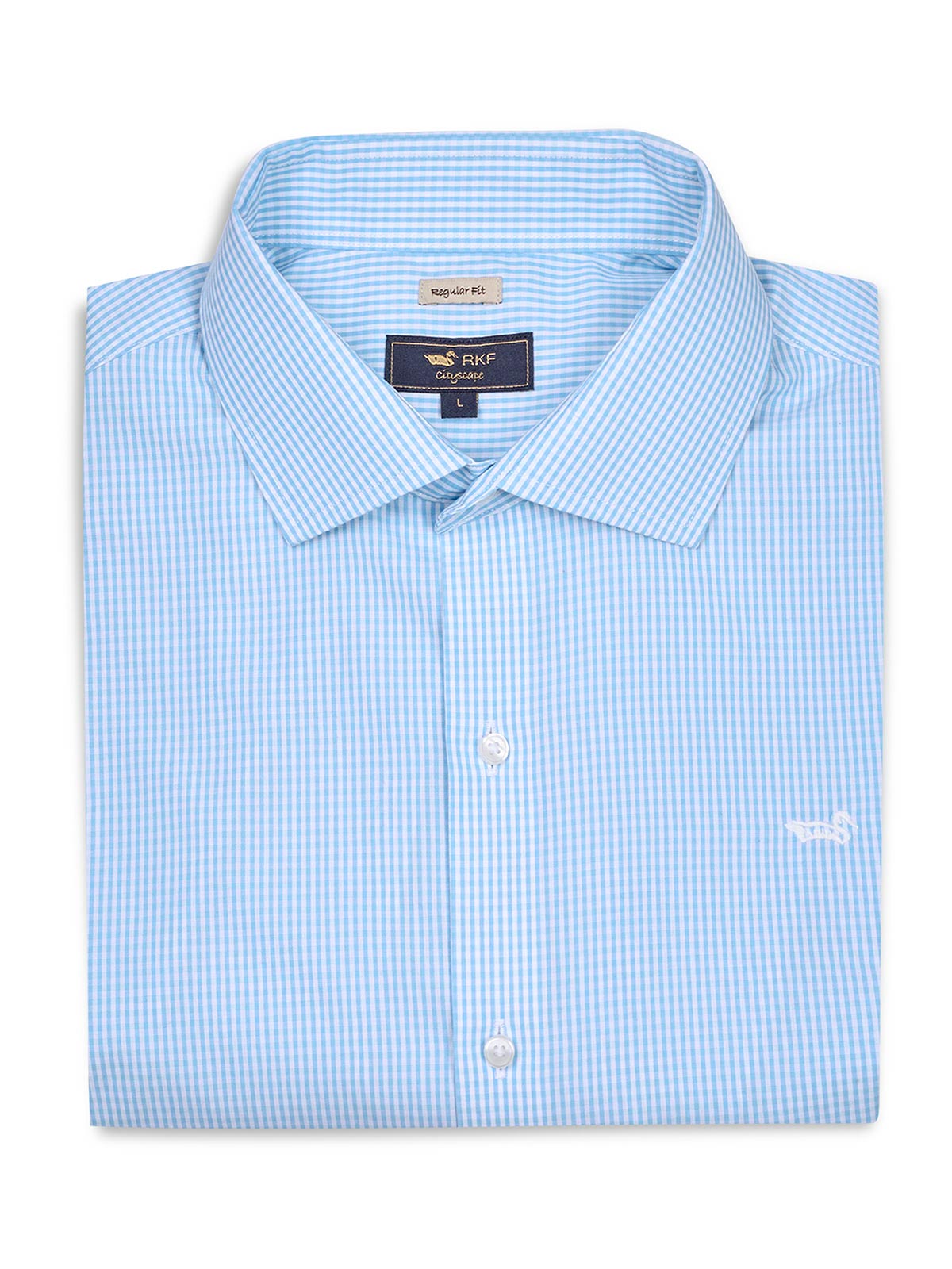 Camisa Cuello Italiano Hombre Wf Pc Azul Rockford