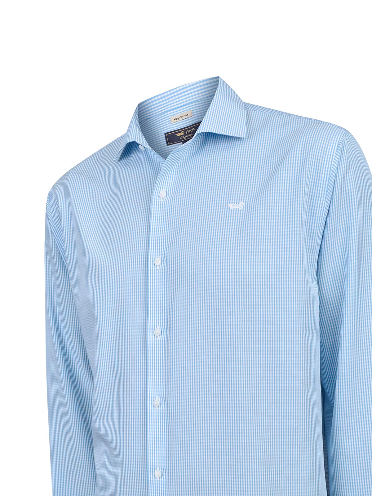 Camisa Cuello Italiano Hombre Wf Pc Azul Rockford