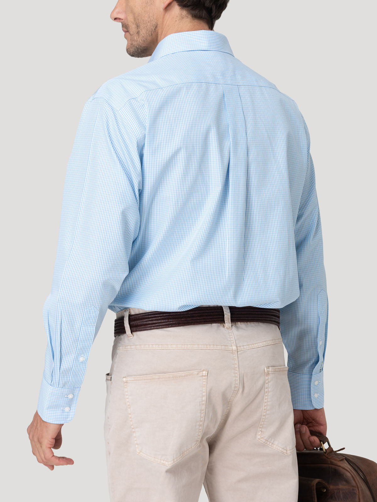 Camisa Cuello Italiano Hombre Wf Pc Azul Rockford