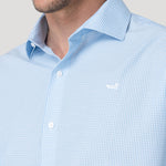 Camisa Cuello Italiano Hombre Wf Pc Azul Rockford