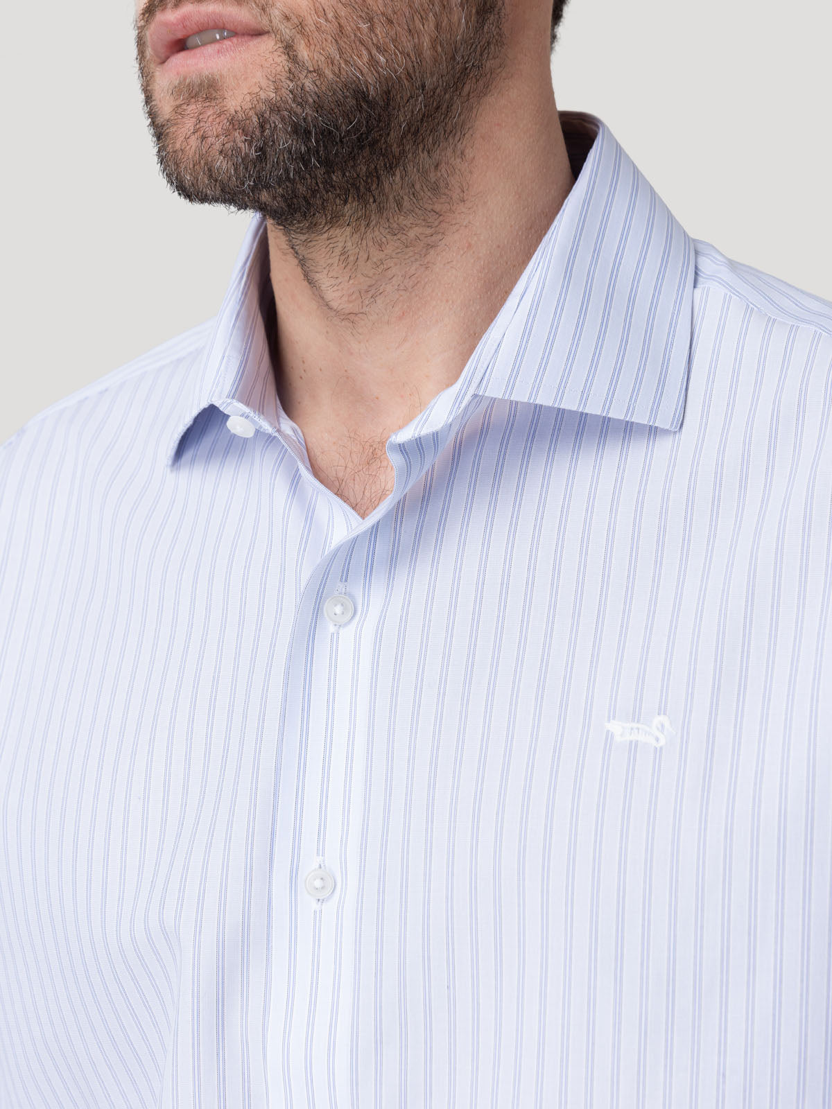 Camisa Cuello Italiano Hombre Wf Pc Gris Rockford