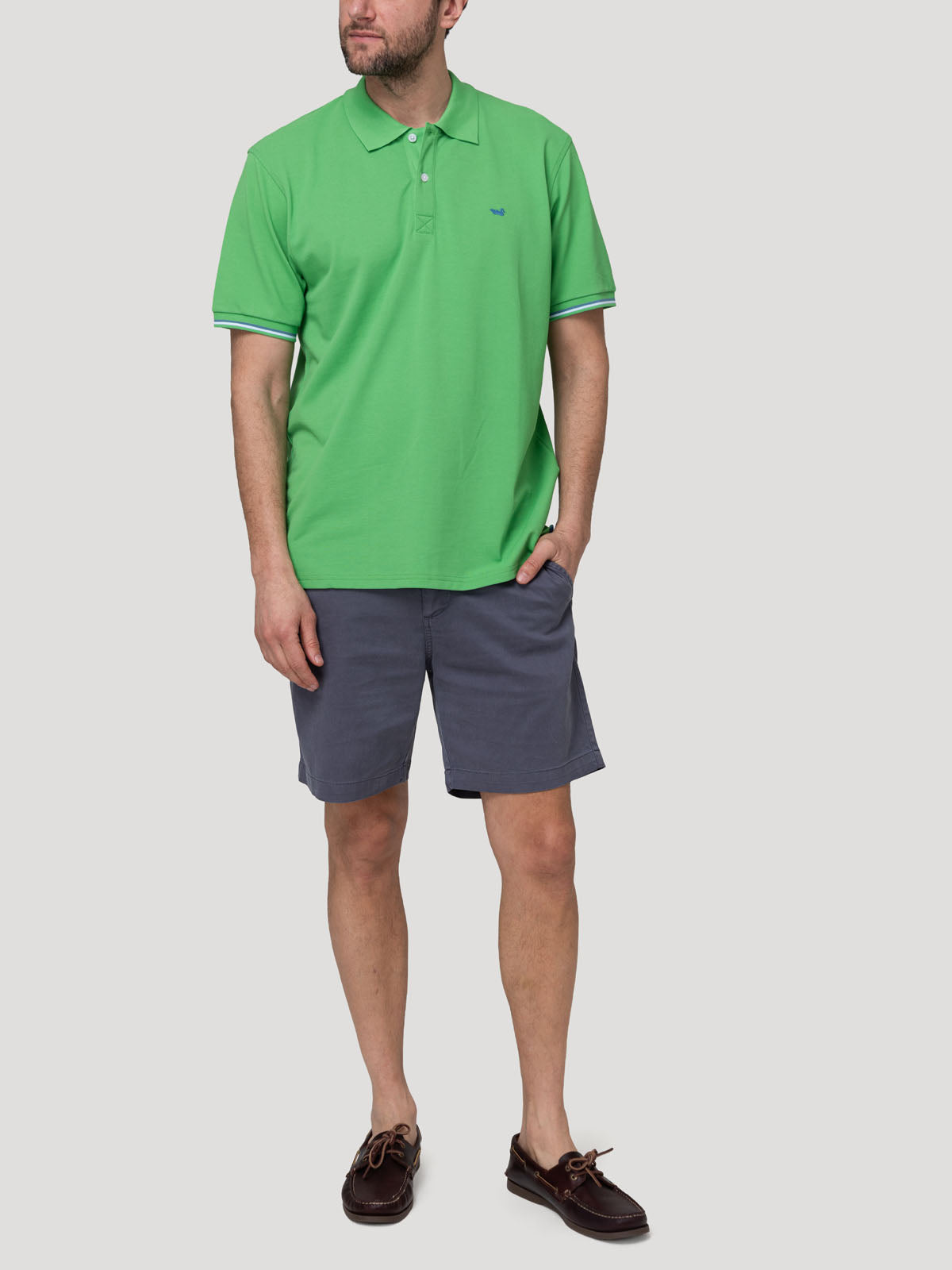 Polera Algodón Pima Hombre Mitchell Verde Rockford