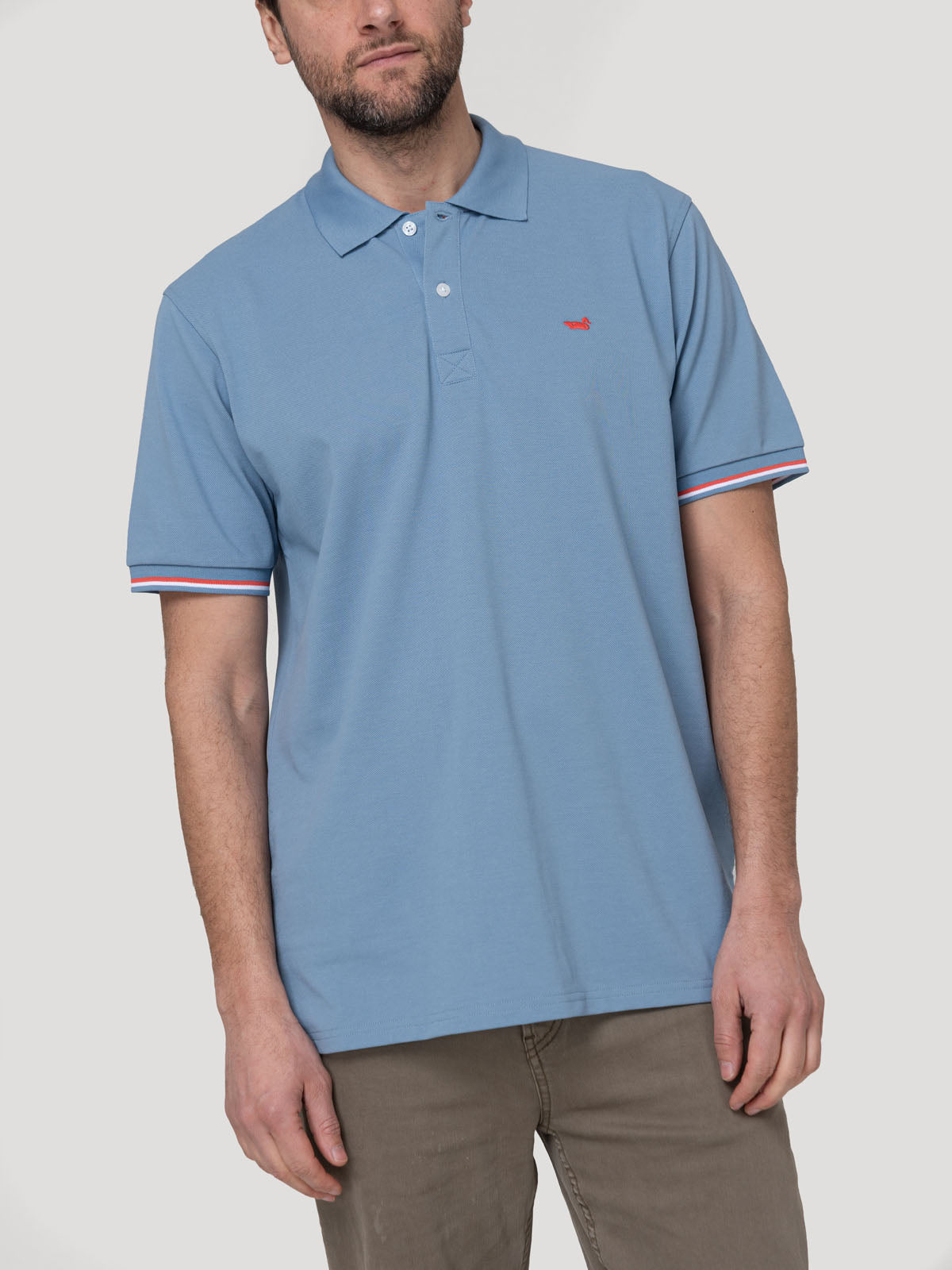 Polera Algodón Pima Hombre Mitchell Celeste Rockford