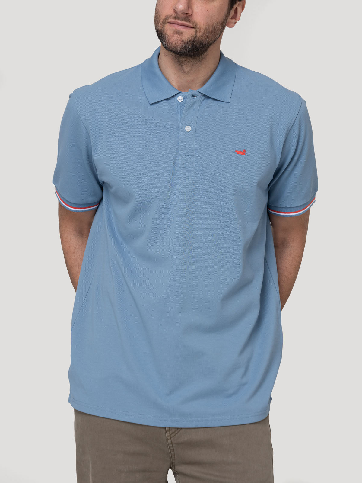 Polera Algodón Pima Hombre Mitchell Celeste Rockford