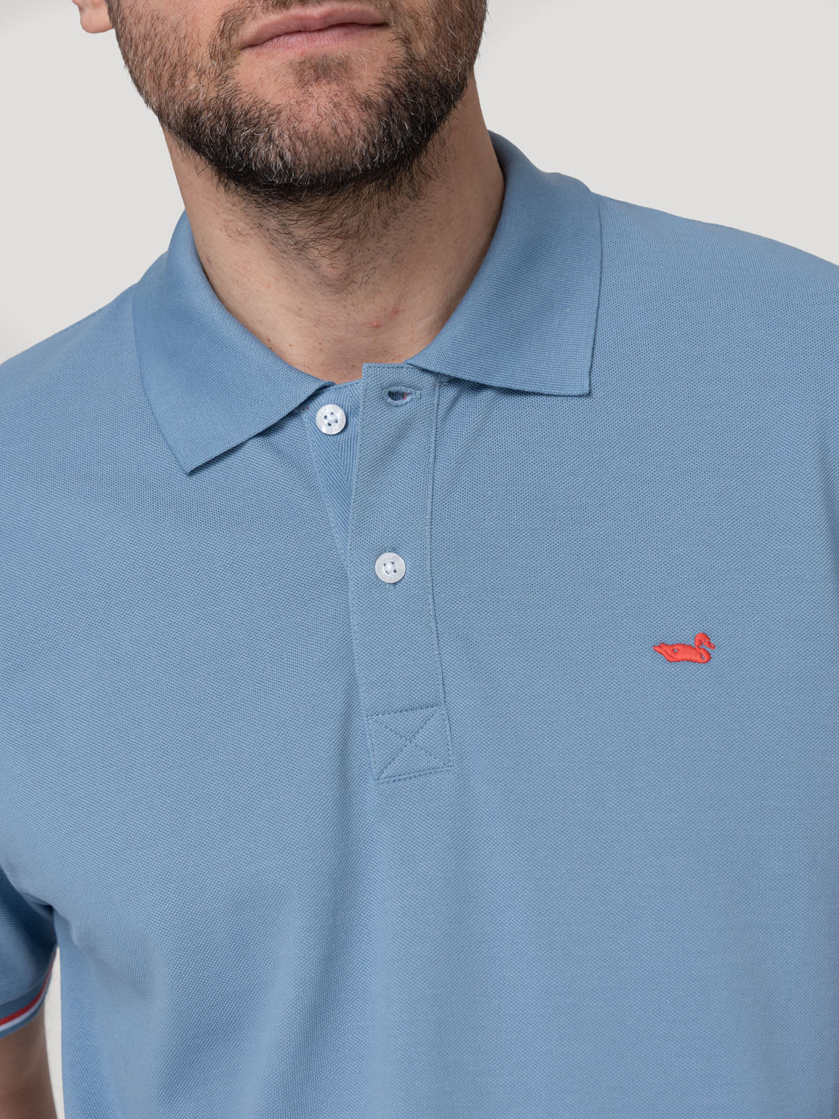 Polera Algodón Pima Hombre Mitchell Celeste Rockford