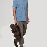 Polera Algodón Pima Hombre Mitchell Celeste Rockford