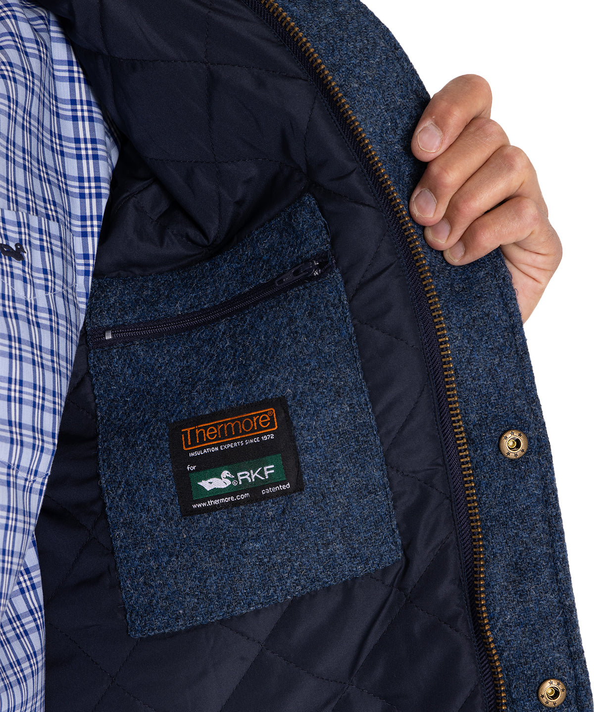 Chaqueta Harris Tweed Hombre Harris Azul Rockford