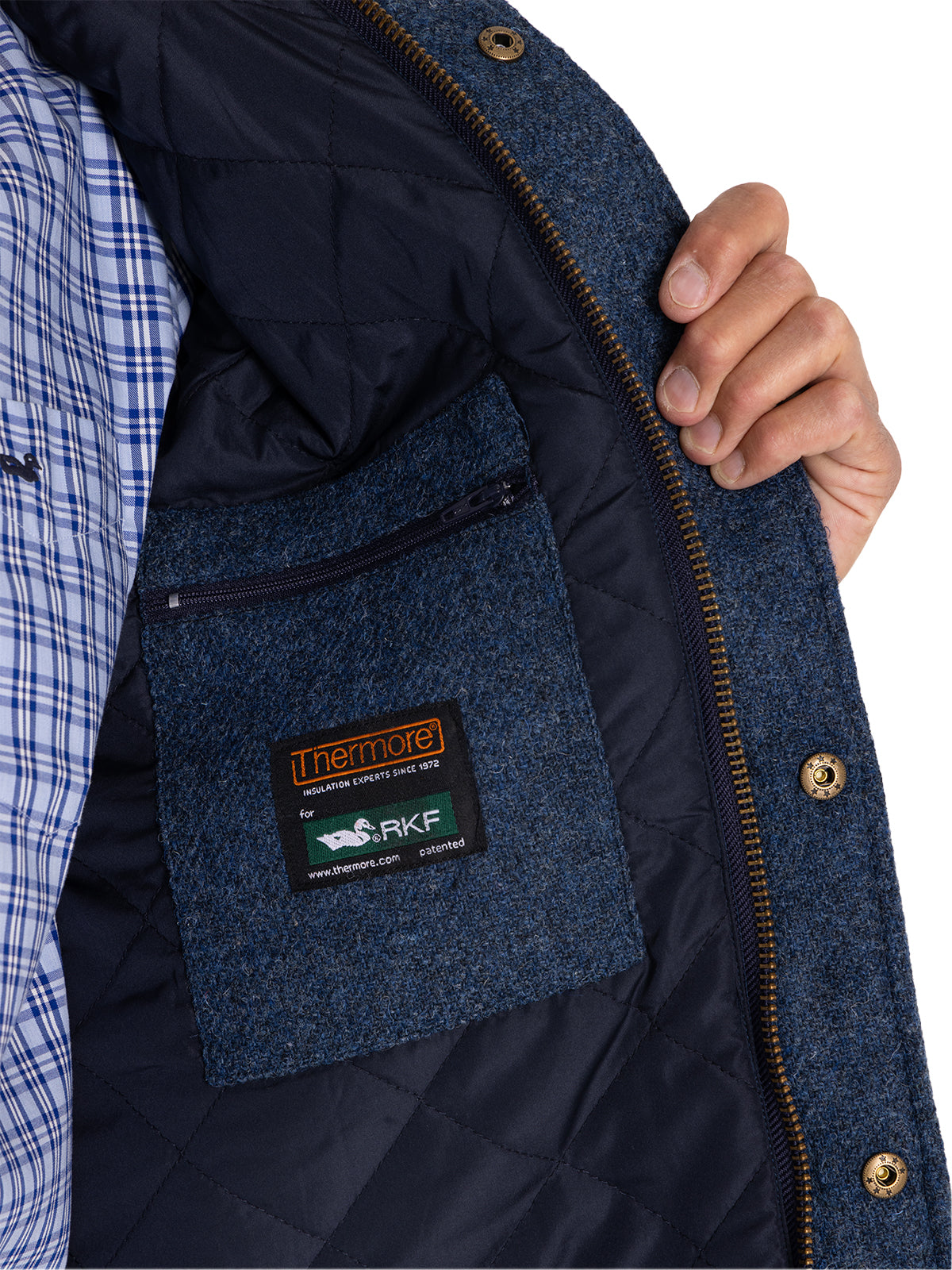 Chaqueta Harris Tweed Hombre Harris Azul Rockford
