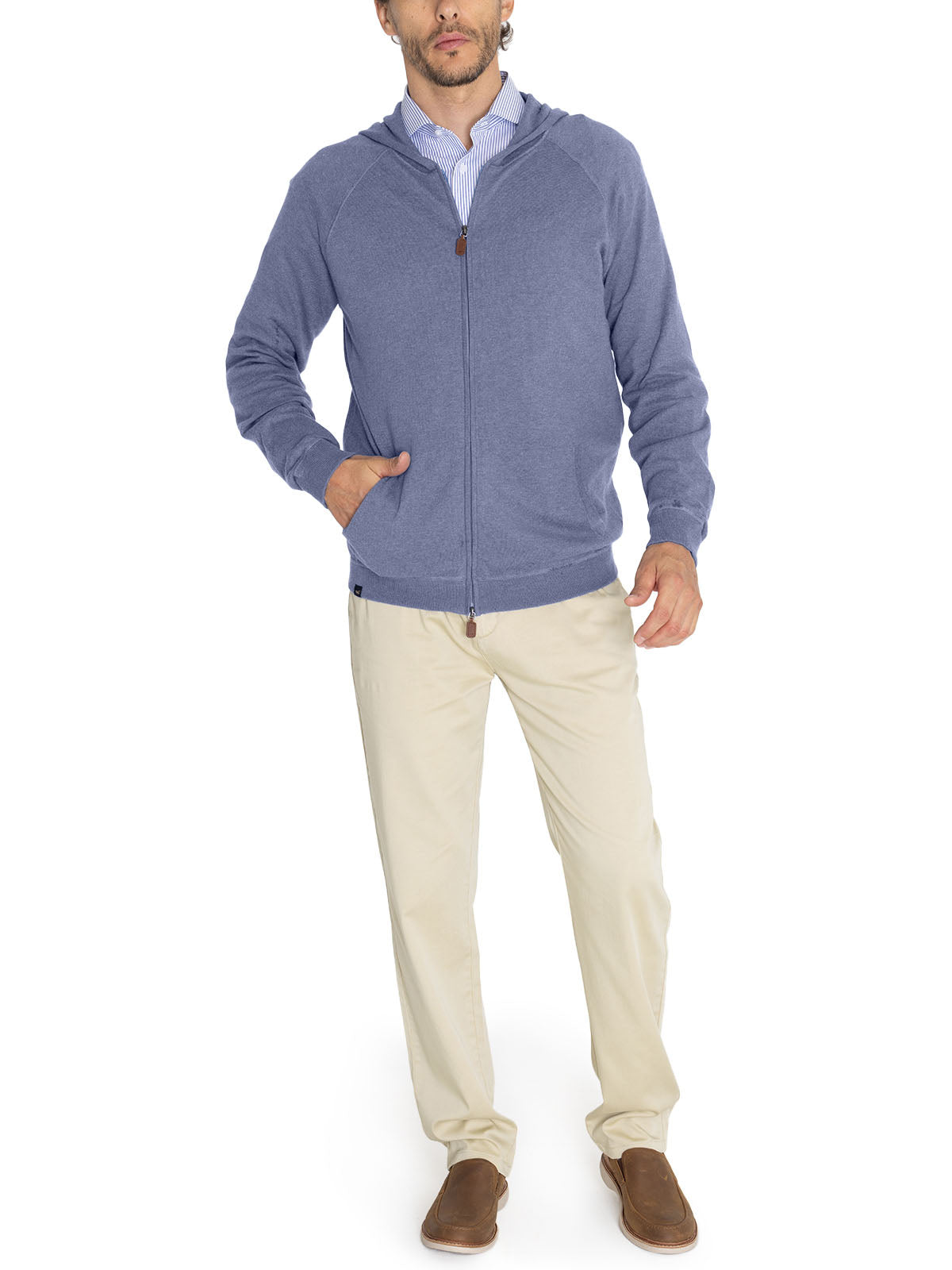 Sweater Algodón Orgánico Hombre Leoini Azul Rockford