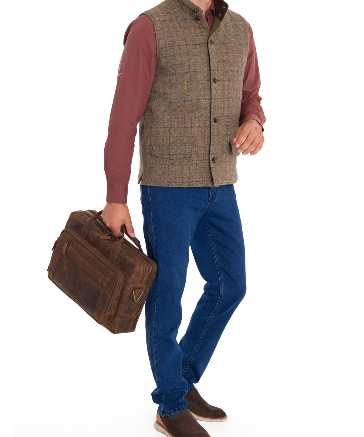 Chaqueta Harris Tweed Hombre Square Azul Rockford