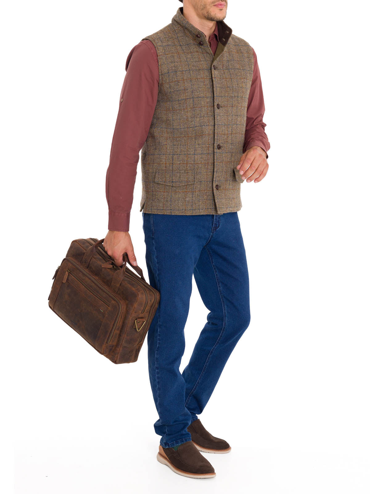 Chaqueta Harris Tweed Hombre Square Azul Rockford