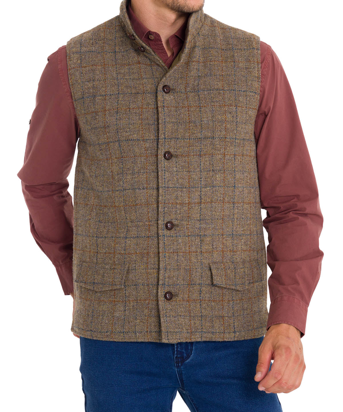 Chaqueta Harris Tweed Hombre Square Azul Rockford