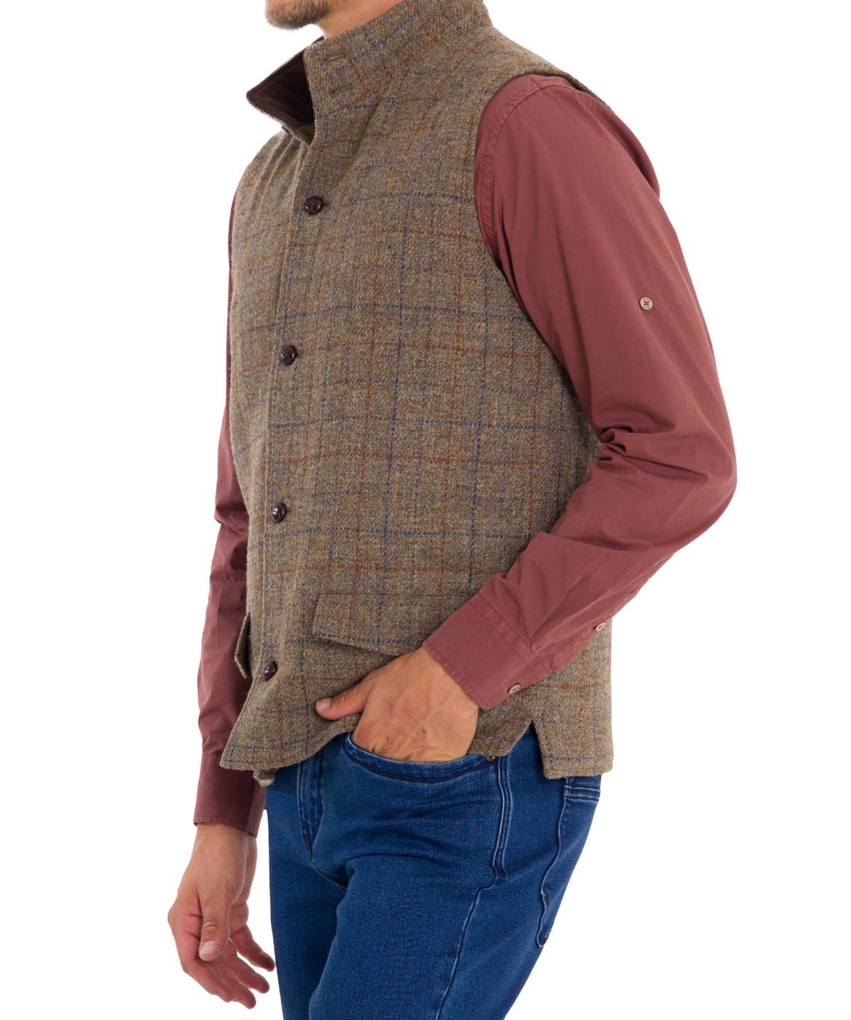 Chaqueta Harris Tweed Hombre Square Azul Rockford