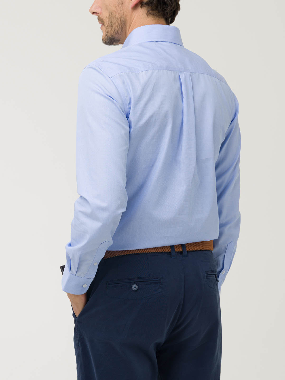 Camisa Algodón Hombre Easysolid Celeste Rockford