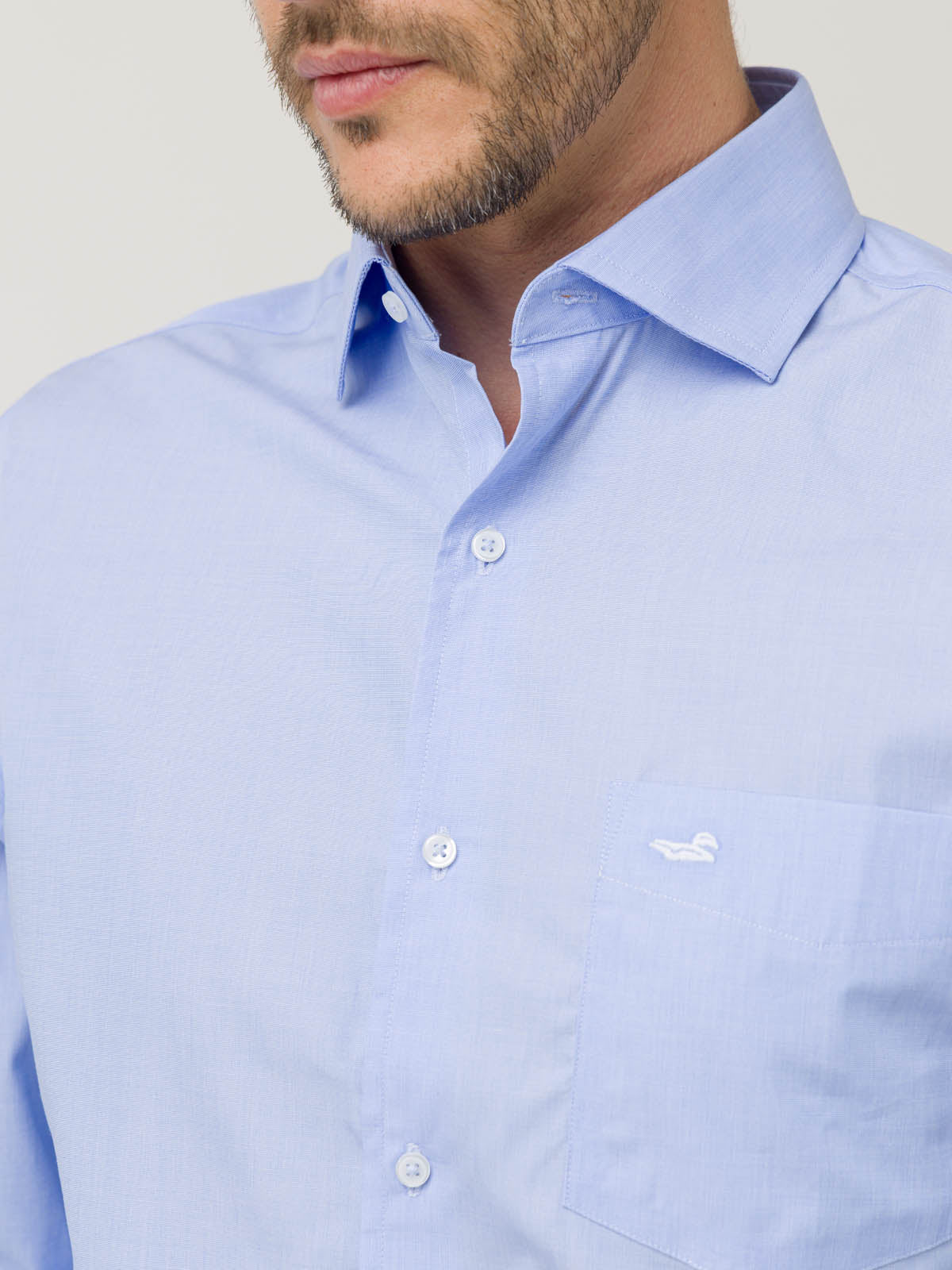 Camisa Algodón Hombre Easysolid Celeste Rockford