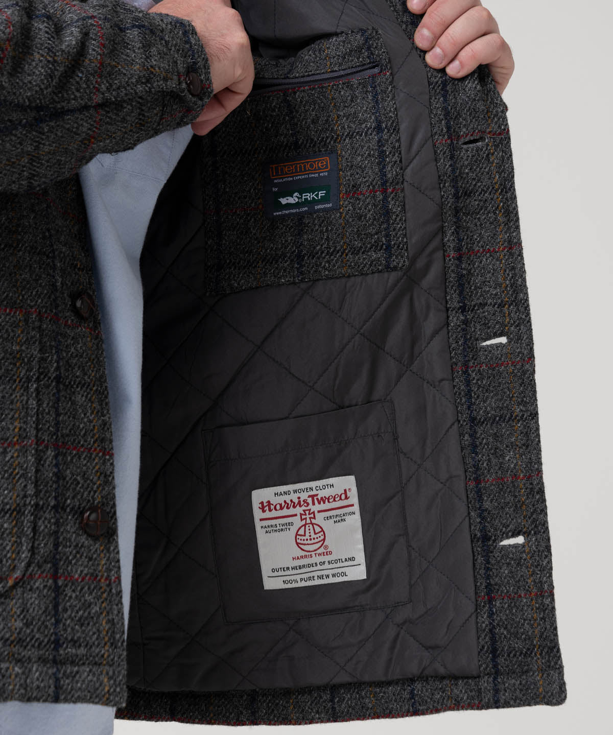 Chaqueta Lana Hombre Harris Gris Rockford