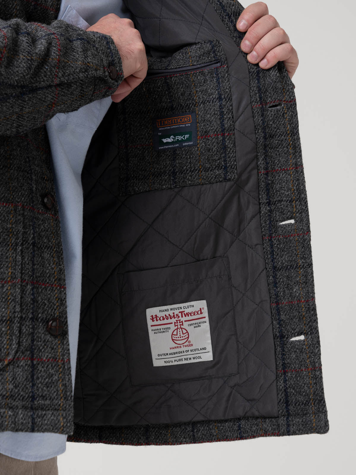 Chaqueta Lana Hombre Harris Gris Rockford