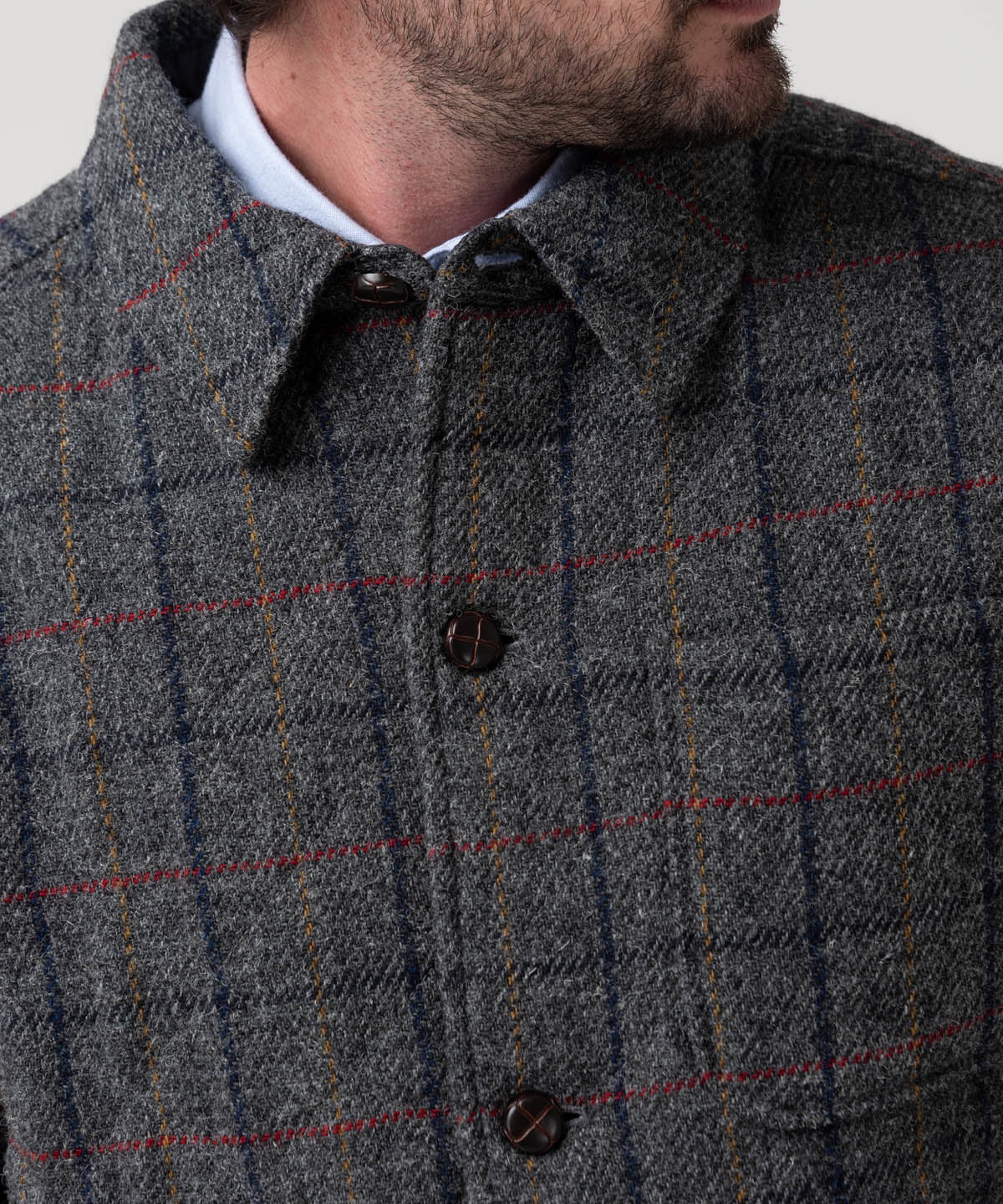 Chaqueta Lana Hombre Harris Gris Rockford