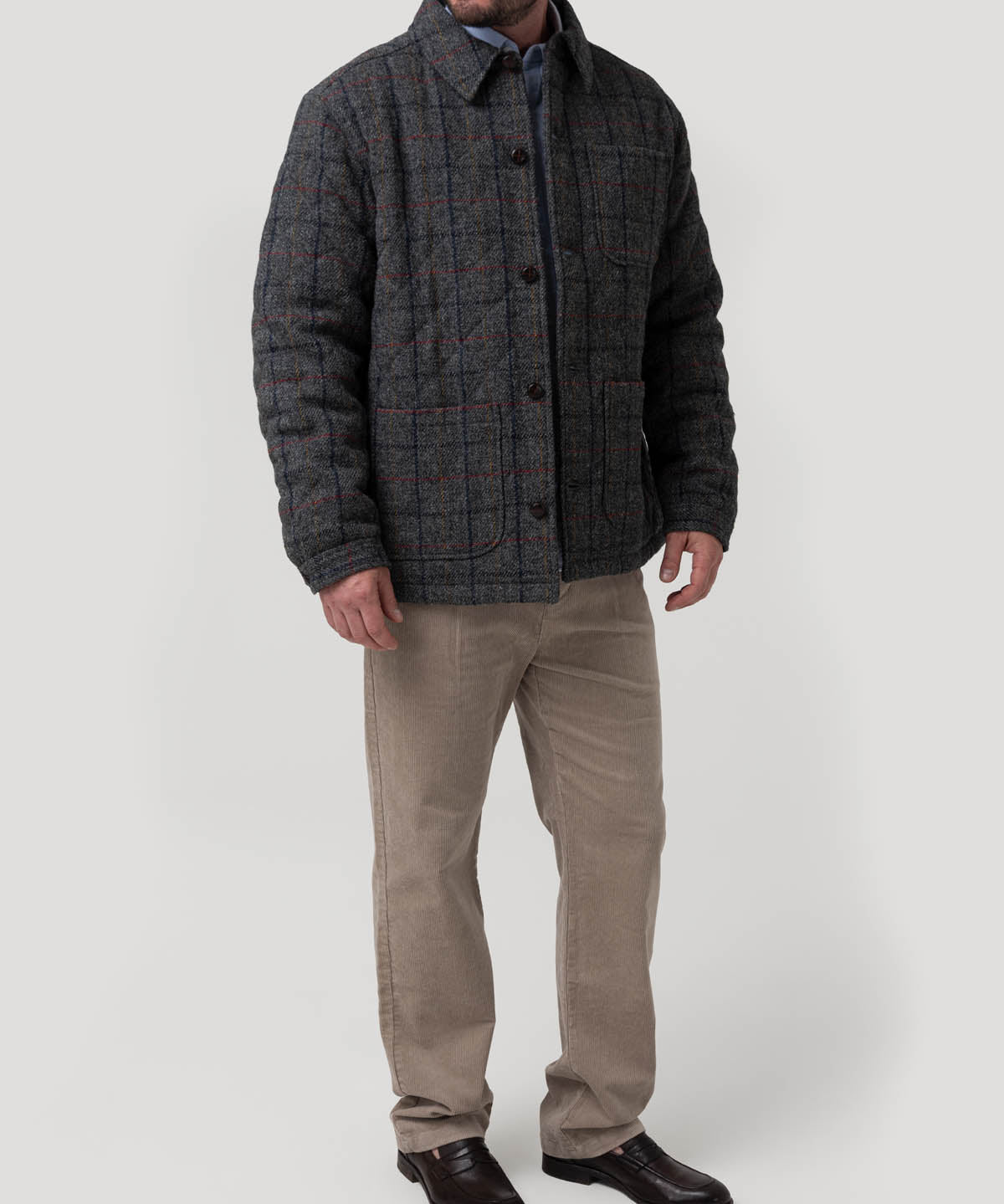 Chaqueta Lana Hombre Harris Gris Rockford
