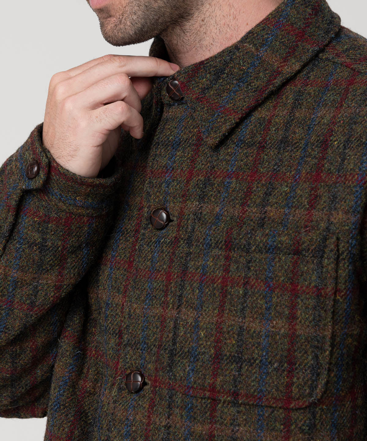 Chaqueta Lana Hombre Harris Azul Rockford