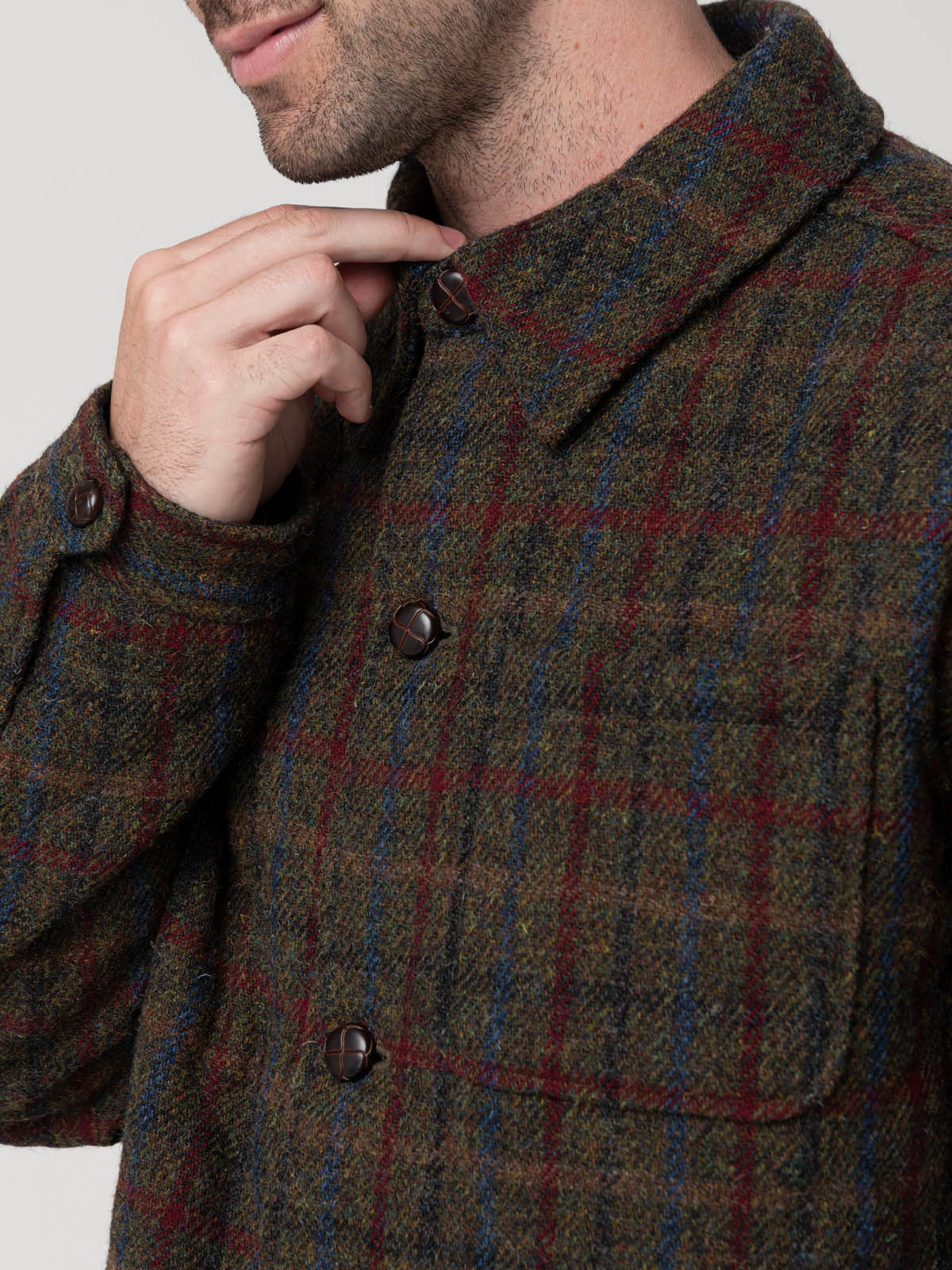 Chaqueta Lana Hombre Harris Azul Rockford