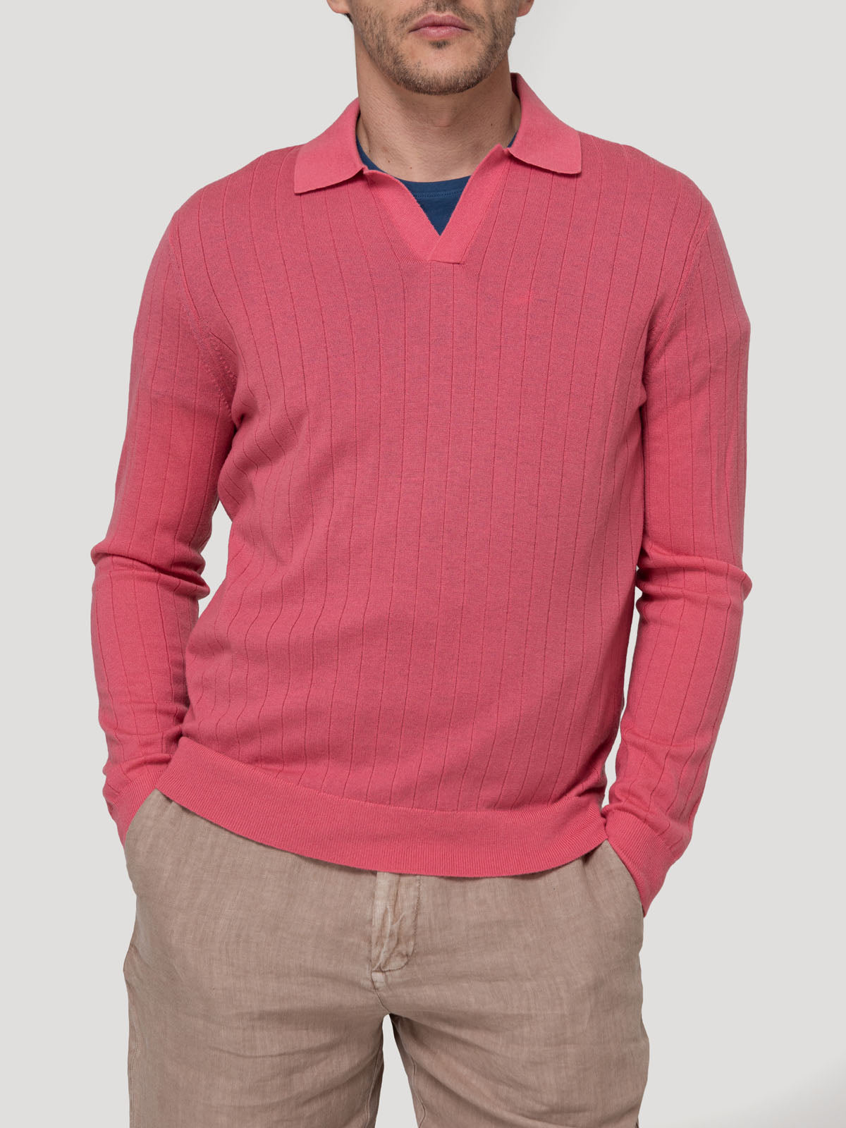 Sweater Lana Merino Hombre Rocco Rosado Rockford