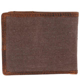 Billetera Canvas/Cuero Hombre WX Jasper Ventana Café Rockford