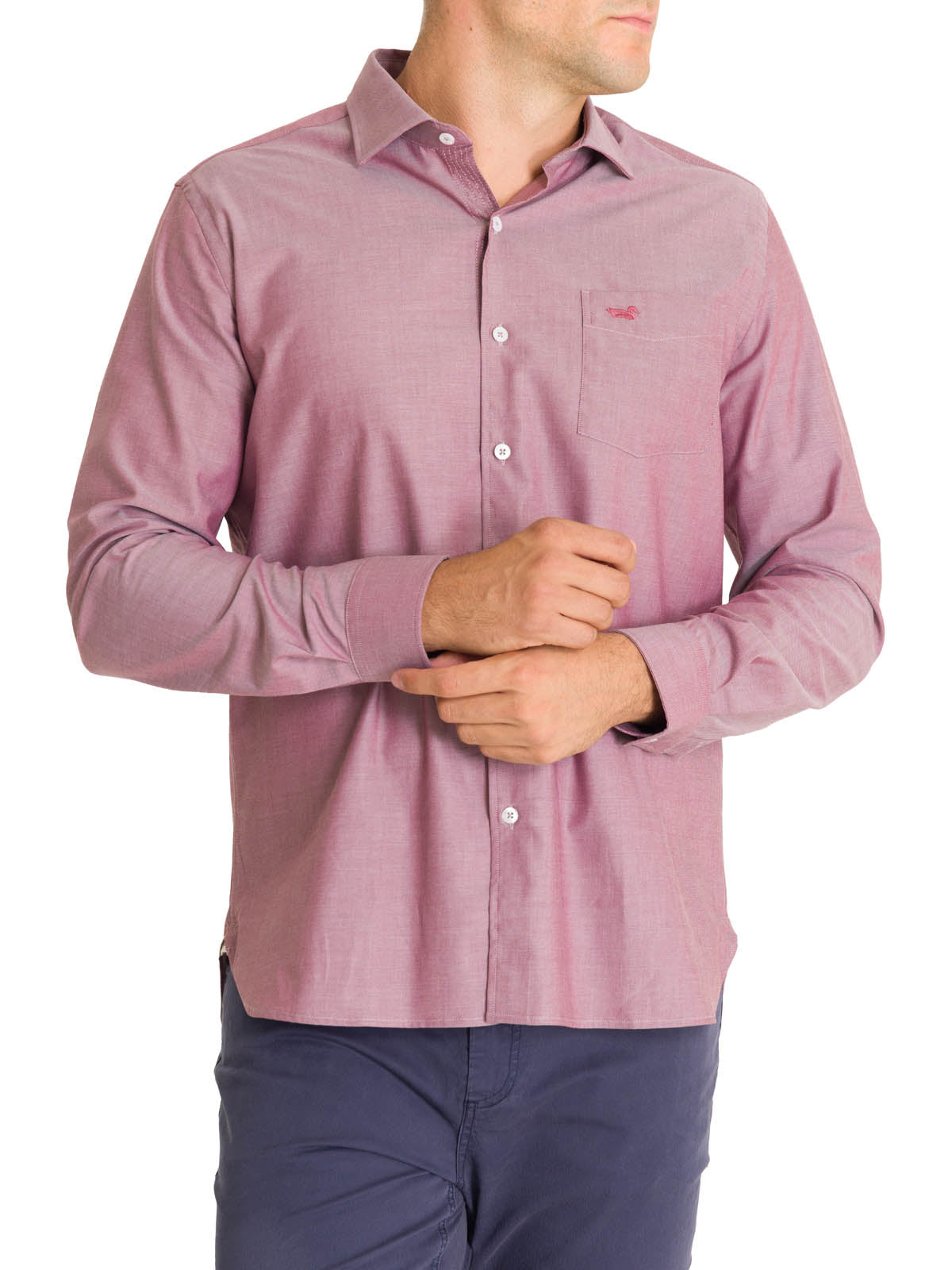 Camisa Algodón Hombre Woolsolid Rojo Rockford