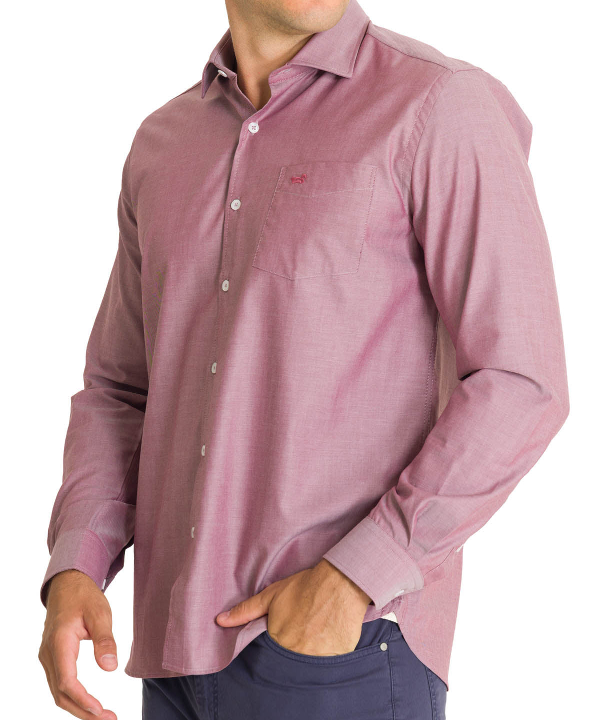 Camisa Algodón Hombre Woolsolid Rojo Rockford