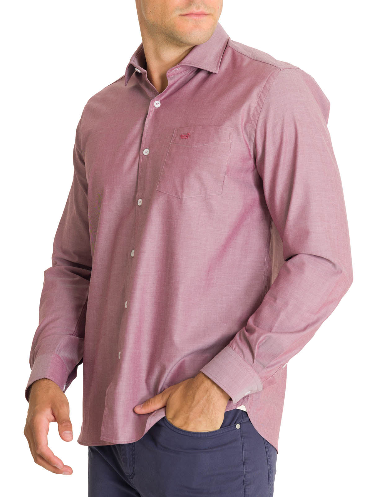Camisa Algodón Hombre Woolsolid Rojo Rockford