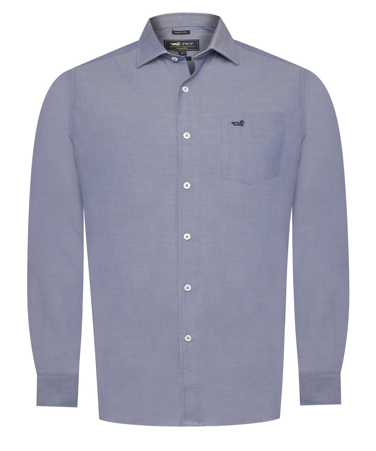 Camisa Algodón Hombre Woolsolid Azul Rockford
