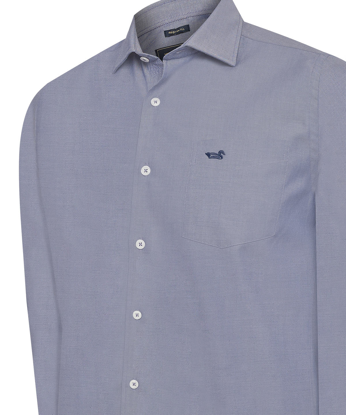 Camisa Algodón Hombre Woolsolid Azul Rockford