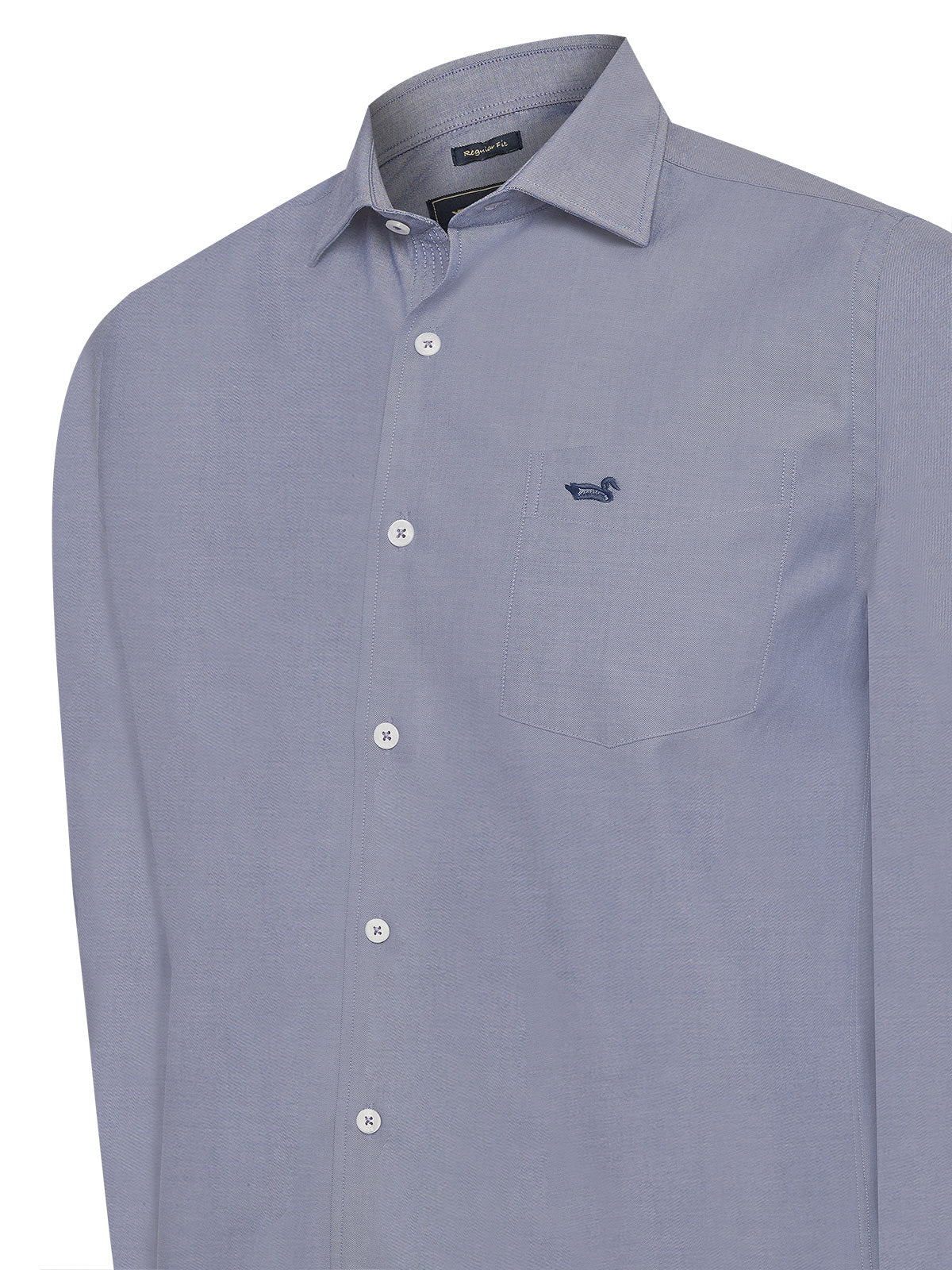 Camisa Algodón Hombre Woolsolid Azul Rockford