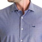 Camisa Algodón Hombre Woolsolid Azul Rockford