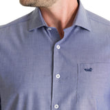 Camisa Algodón Hombre Woolsolid Azul Rockford