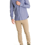 Camisa Algodón Hombre Woolsolid Azul Rockford