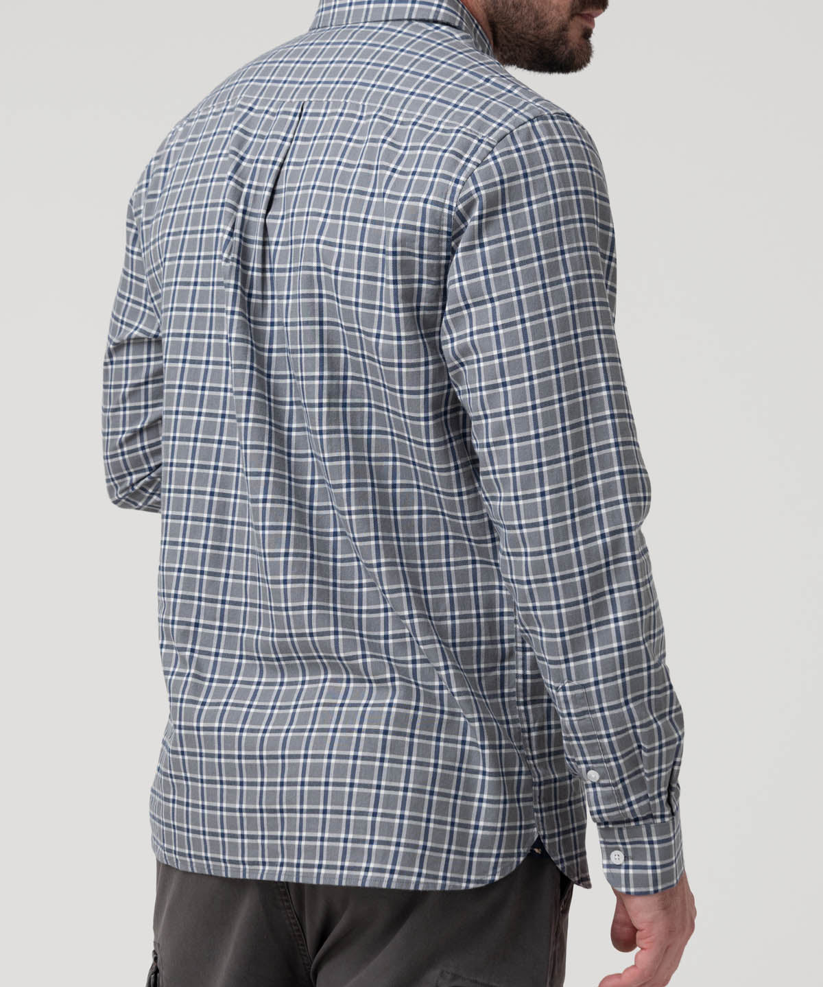 Camisa Algodón/Lana Hombre Wool Gris Cuadrillé Rockford
