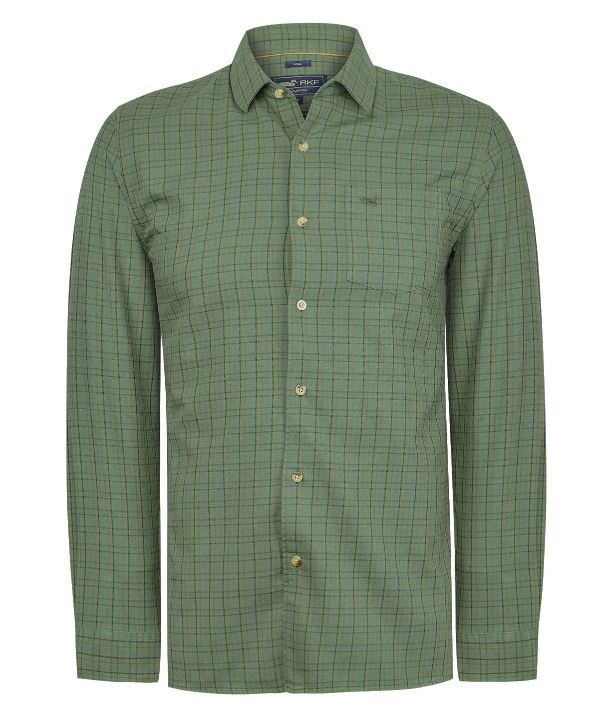 Camisa Algodón/Lana Hombre Wool Verde Cudrillé Rockford