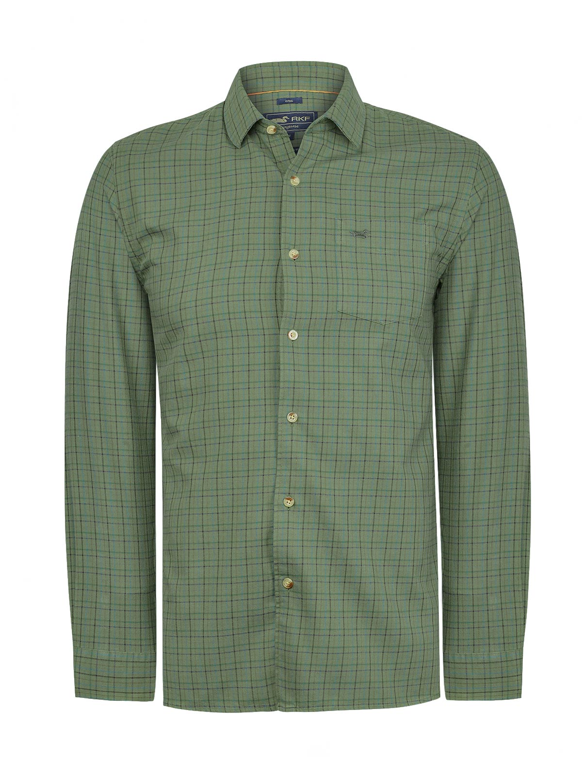 Camisa Algodón/Lana Hombre Wool Verde Cudrillé Rockford