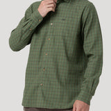 Camisa Algodón/Lana Hombre Wool Verde Cudrillé Rockford