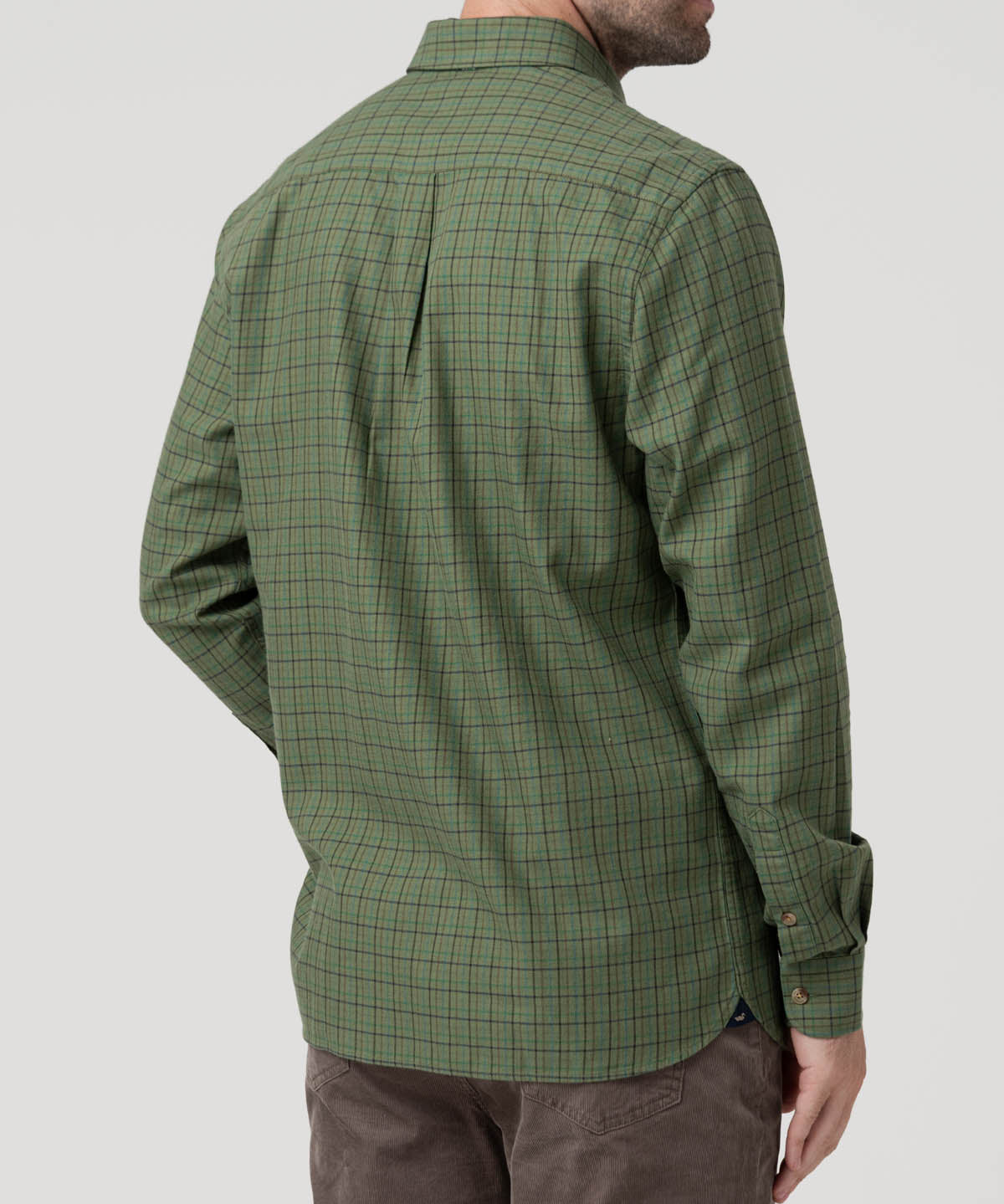 Camisa Algodón/Lana Hombre Wool Verde Cudrillé Rockford