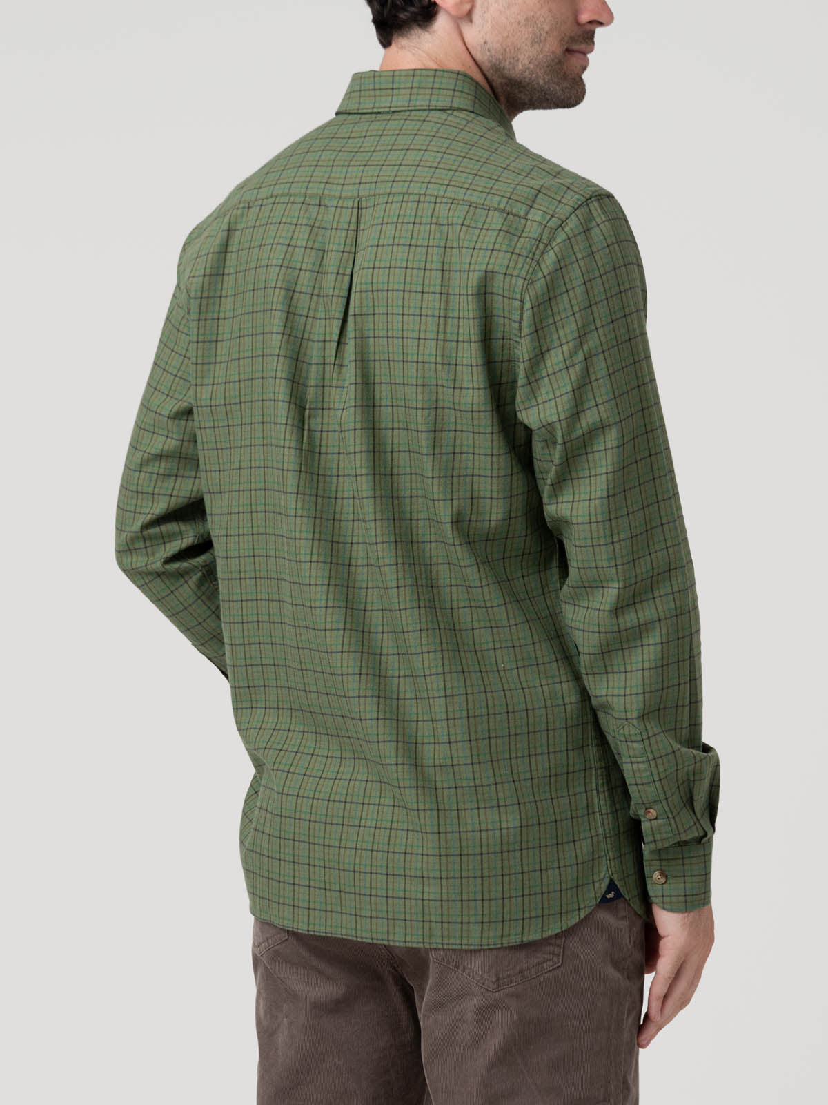 Camisa Algodón/Lana Hombre Wool Verde Cudrillé Rockford