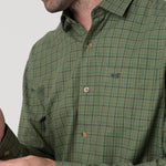 Camisa Algodón/Lana Hombre Wool Verde Cudrillé Rockford