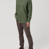 Camisa Algodón/Lana Hombre Wool Verde Cudrillé Rockford