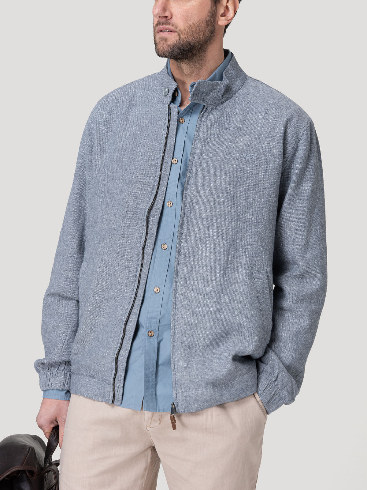 Chaqueta Lino Hombre Lido Gris Rockford