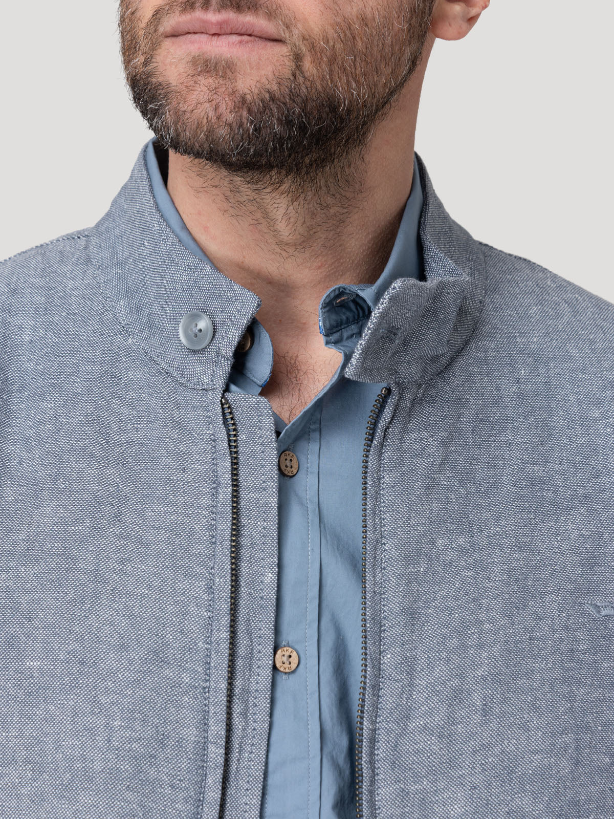 Chaqueta Lino Hombre Lido Gris Rockford