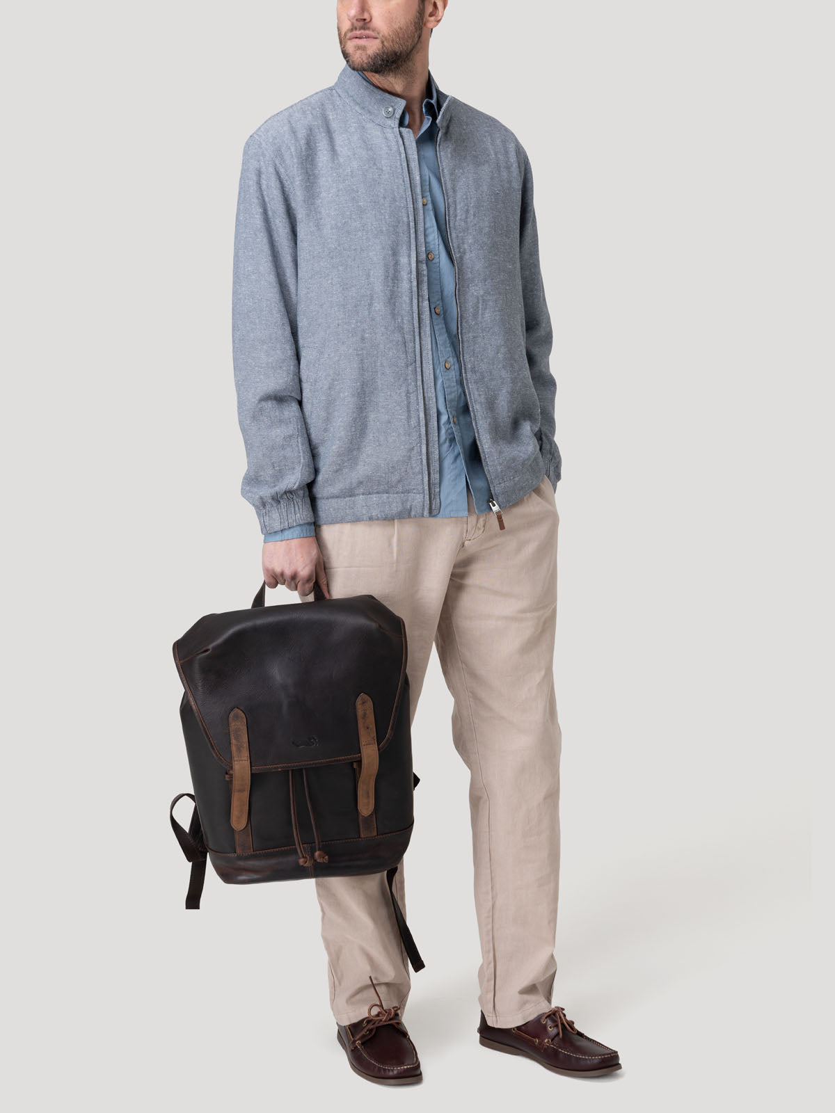 Chaqueta Lino Hombre Lido Gris Rockford